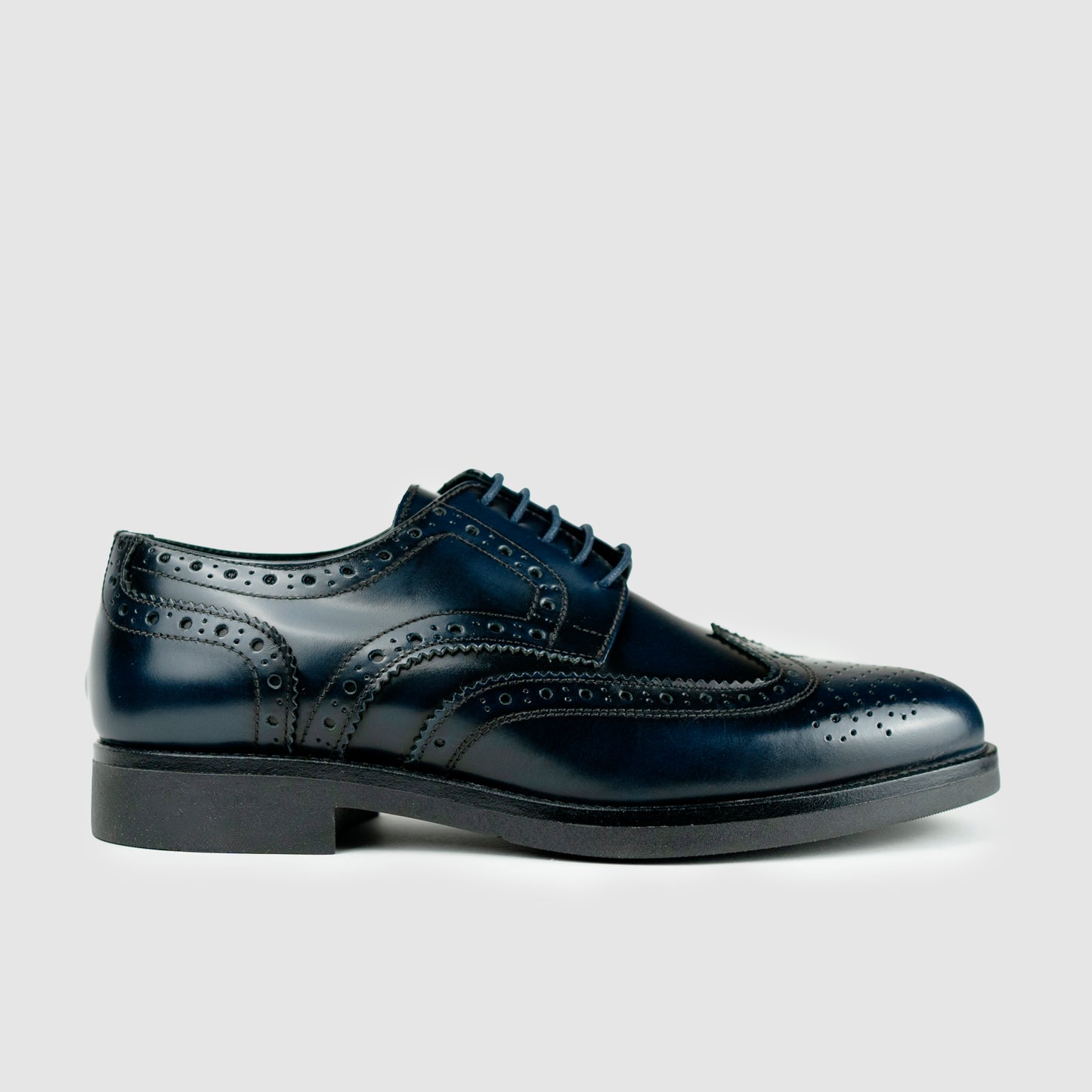 Francesina Blu Monogramma Fondo Gomma