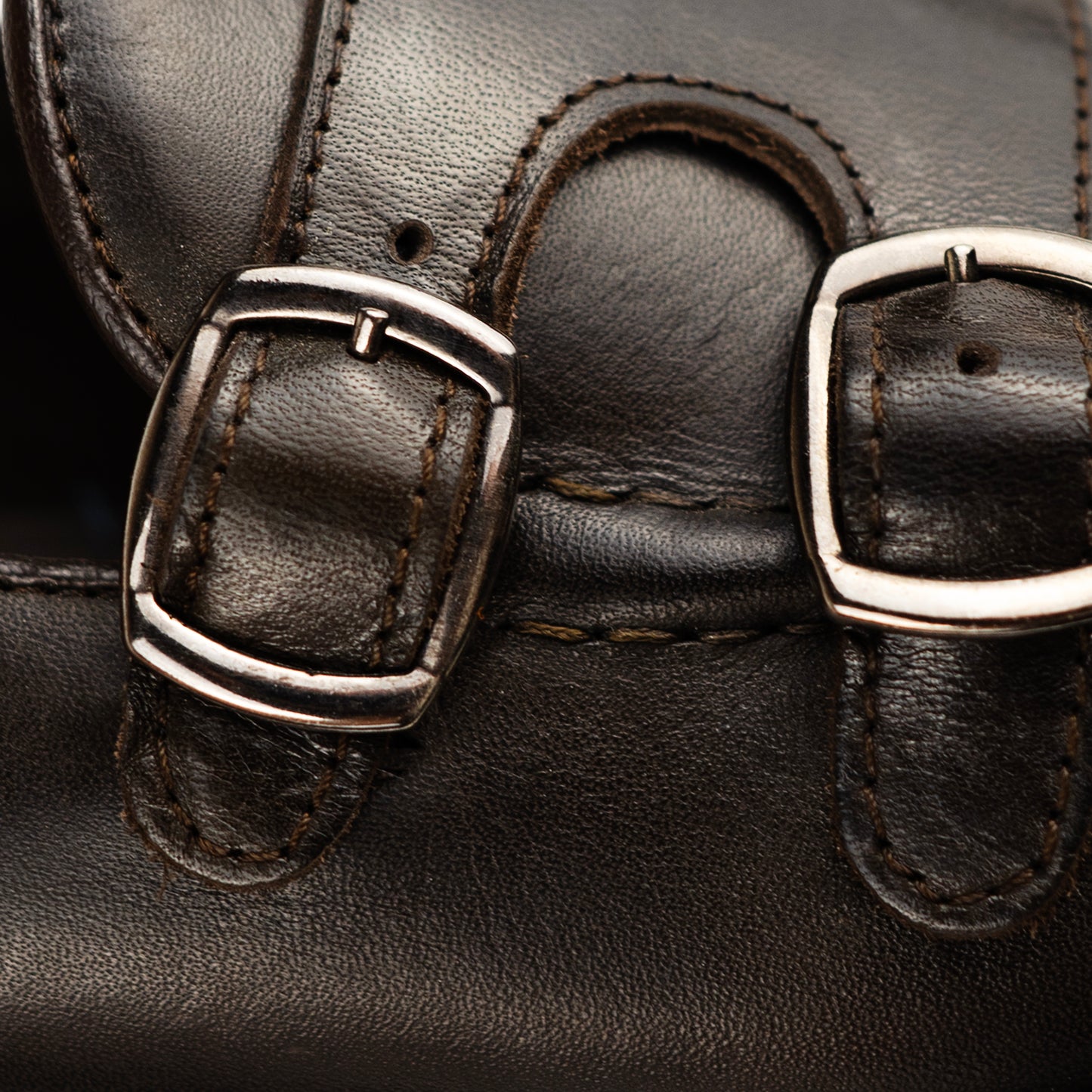 Doppia fibbia Pelle vitello Testa di Moro Fondo Gomma