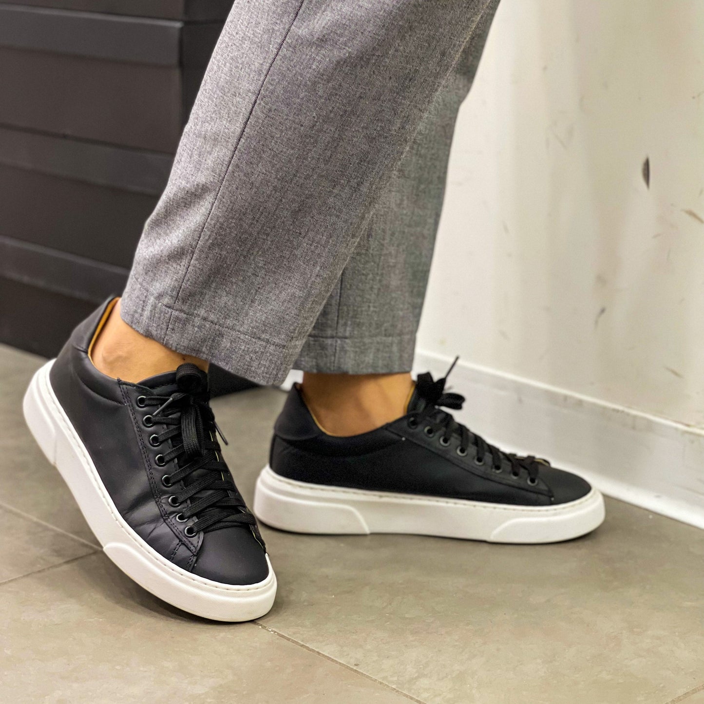 Sneakers Falco Pelle Nero