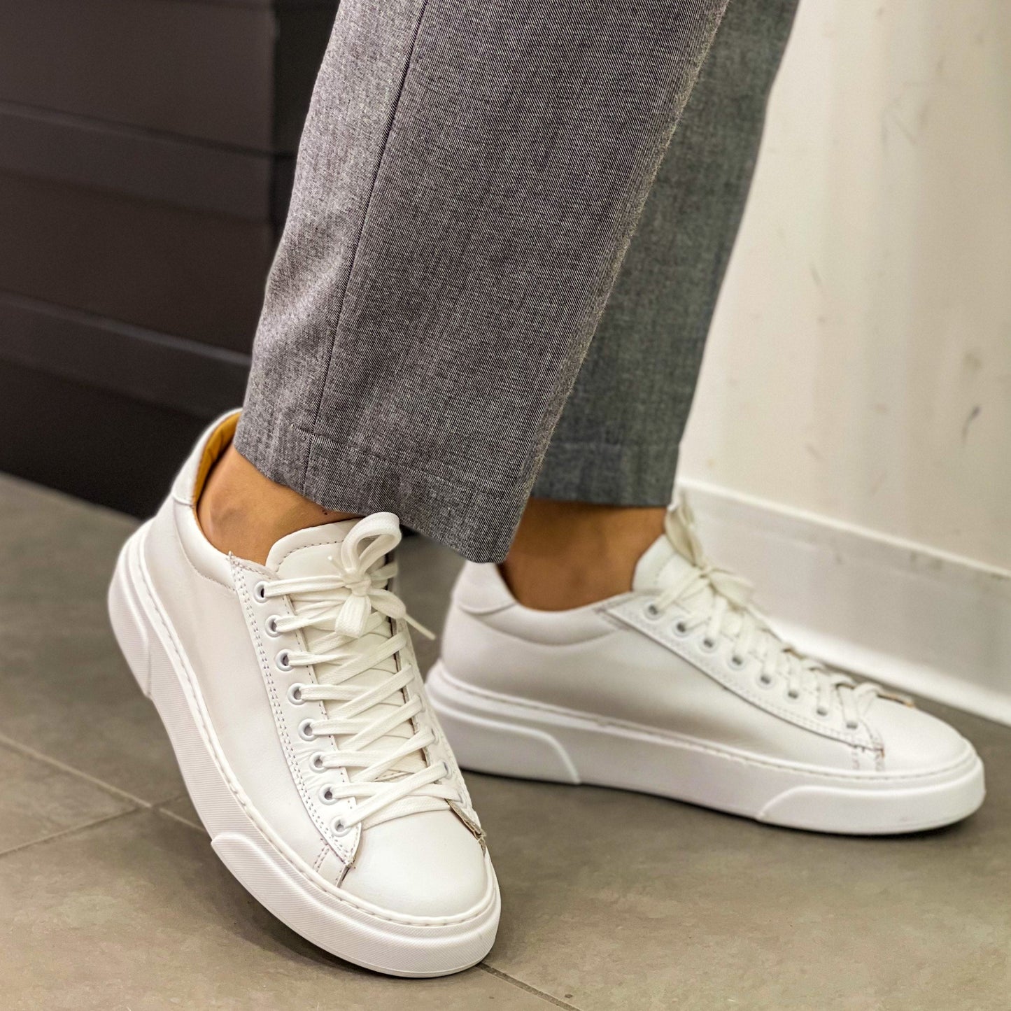 Sneakers Falco Pelle Bianca