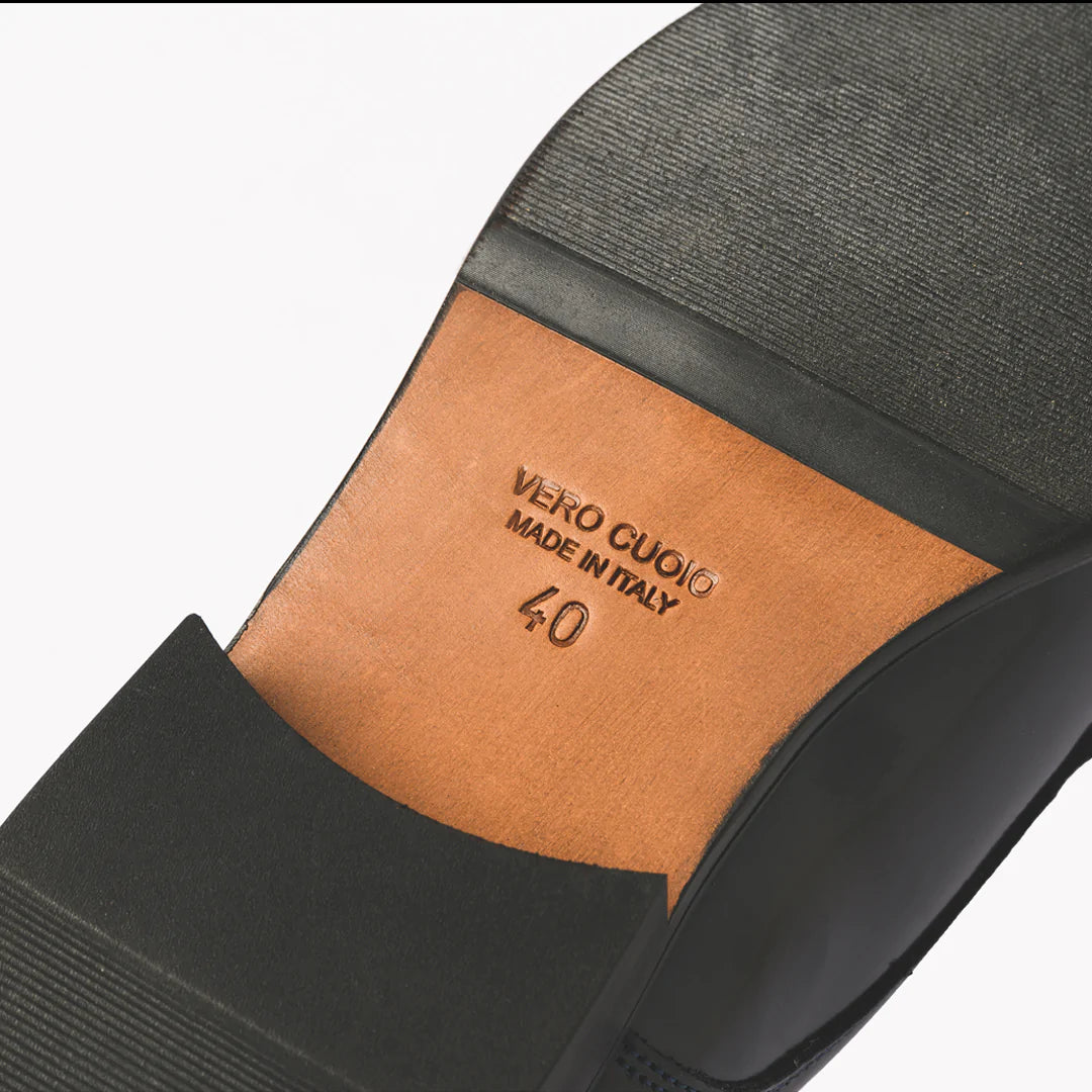 Mocassino Camoscio Testa di Moro Fondo Cuoio