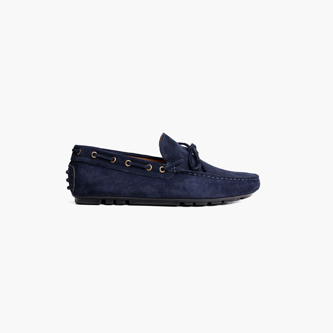Blue Suede Capri Moccasin