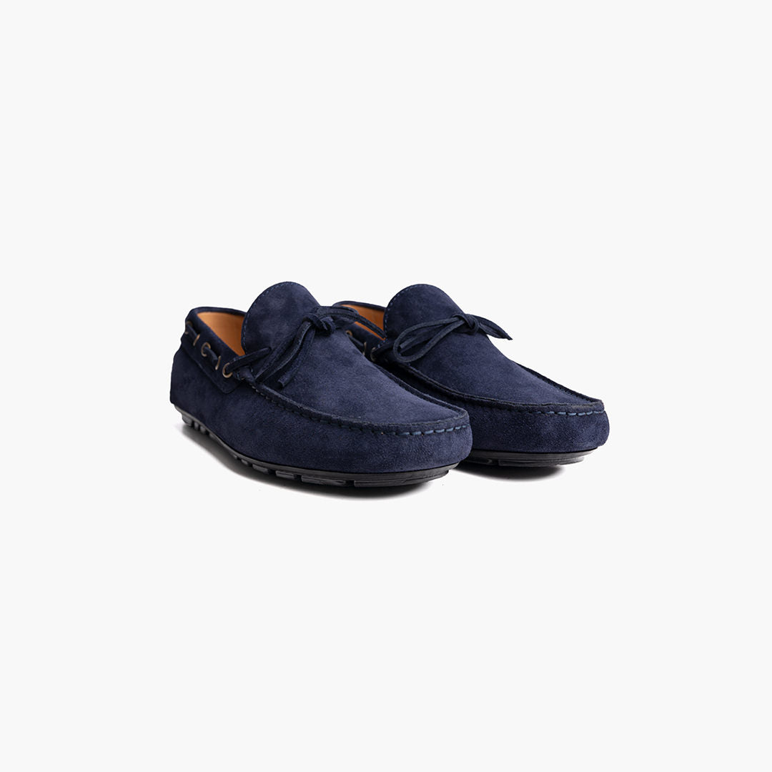 Blue Suede Capri Moccasin