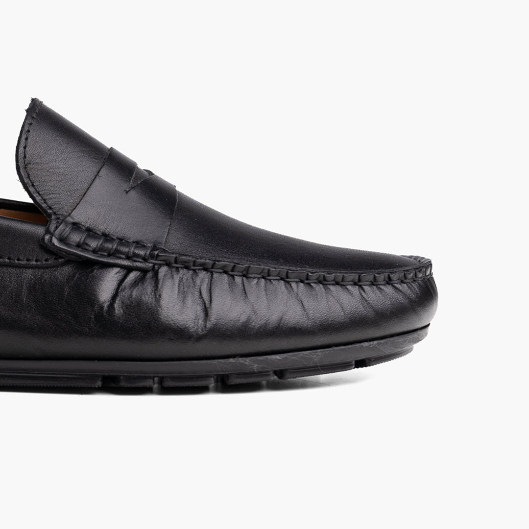 Black Leather Capri Moccasin