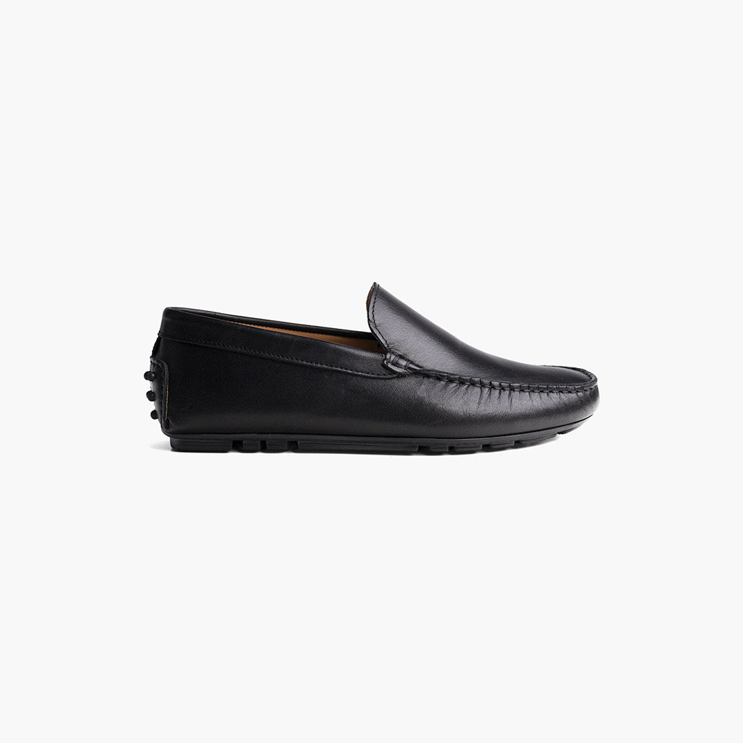 Black Leather Capri Moccasin