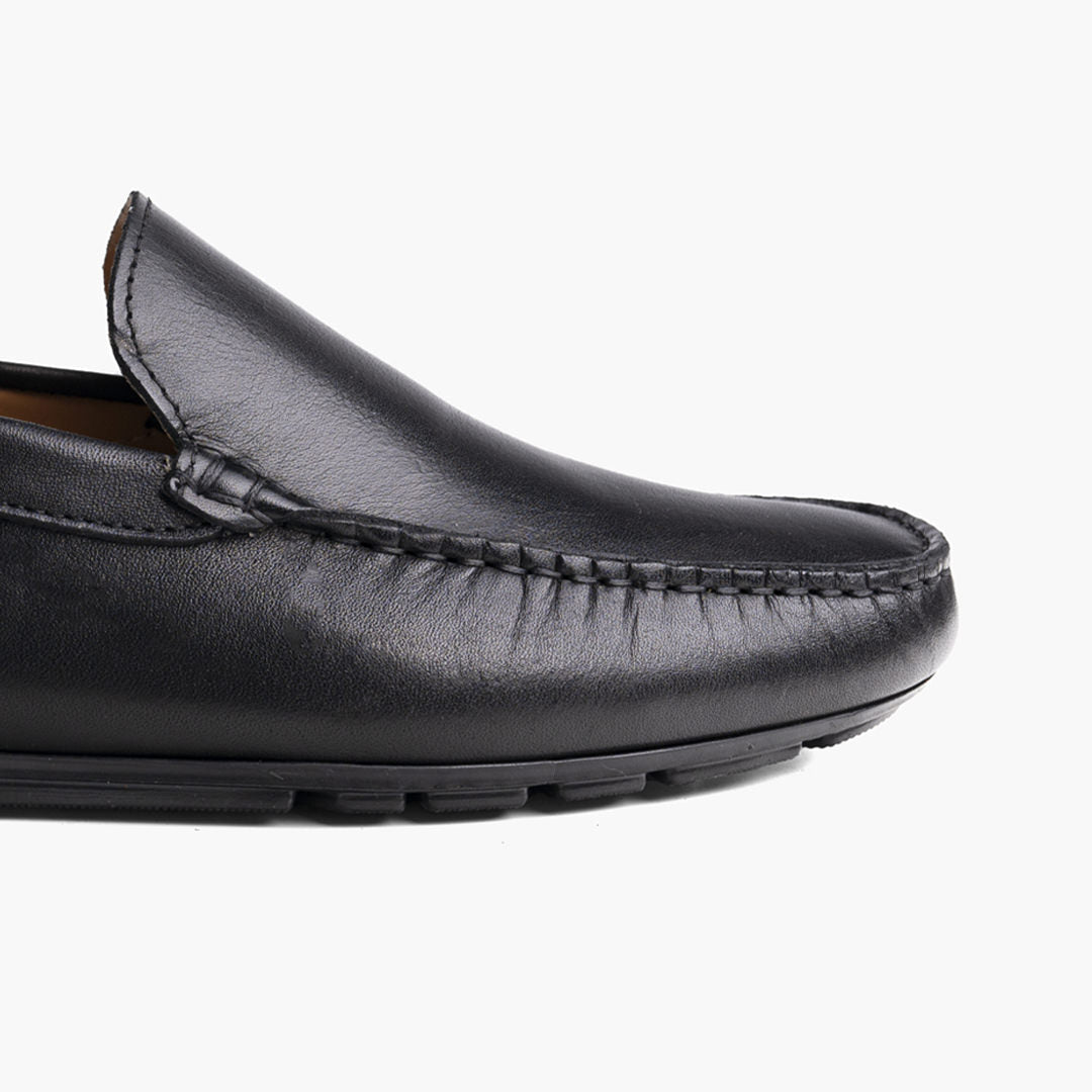 Black Leather Capri Moccasin