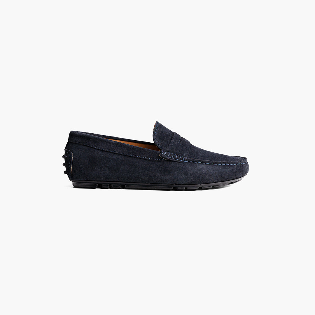 Blue Suede Capri Moccasin