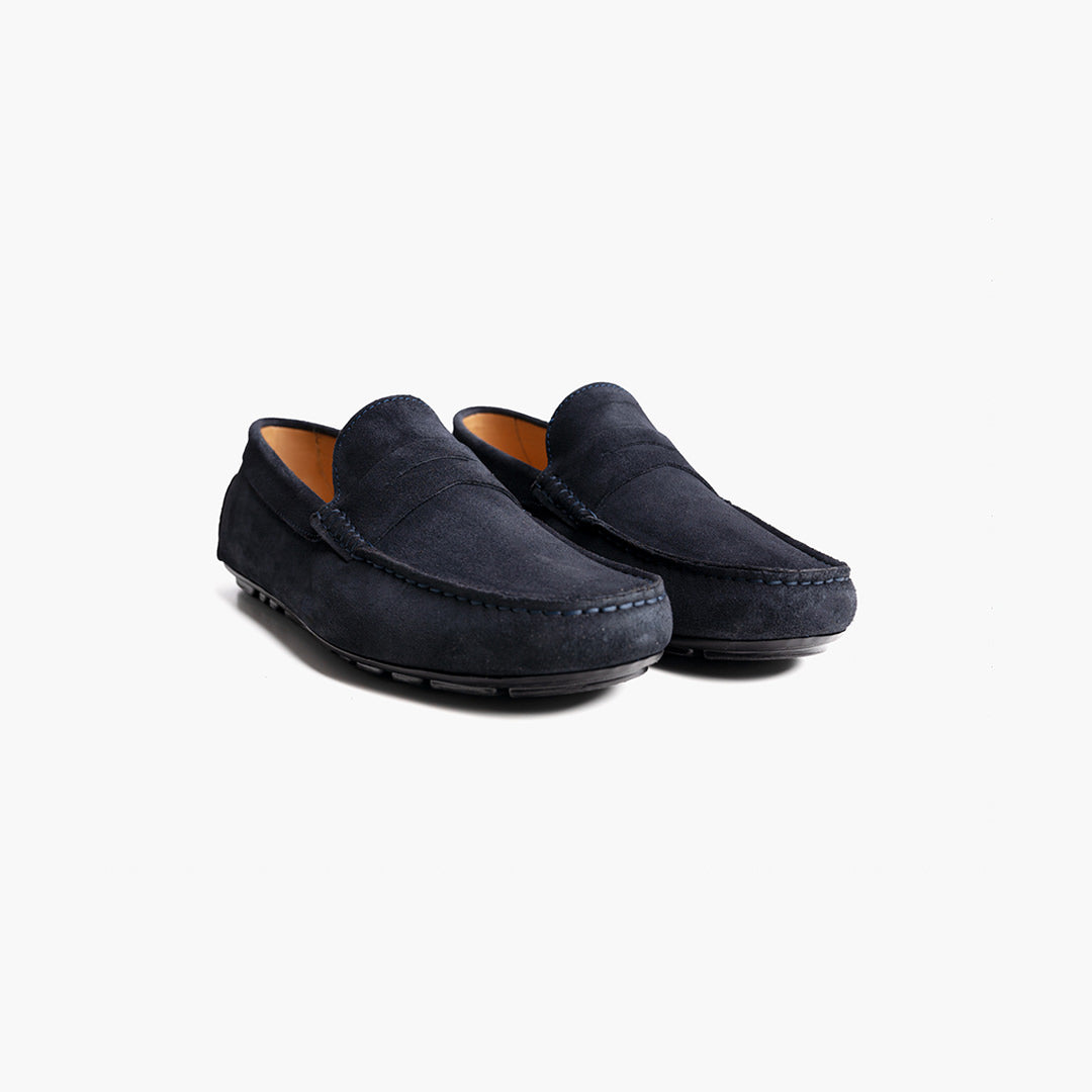 Blue Suede Capri Moccasin