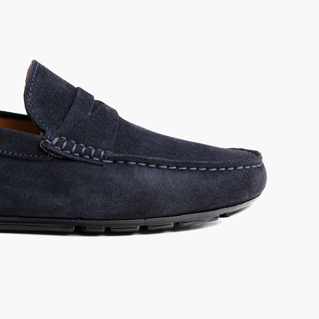 Blue Suede Capri Moccasin