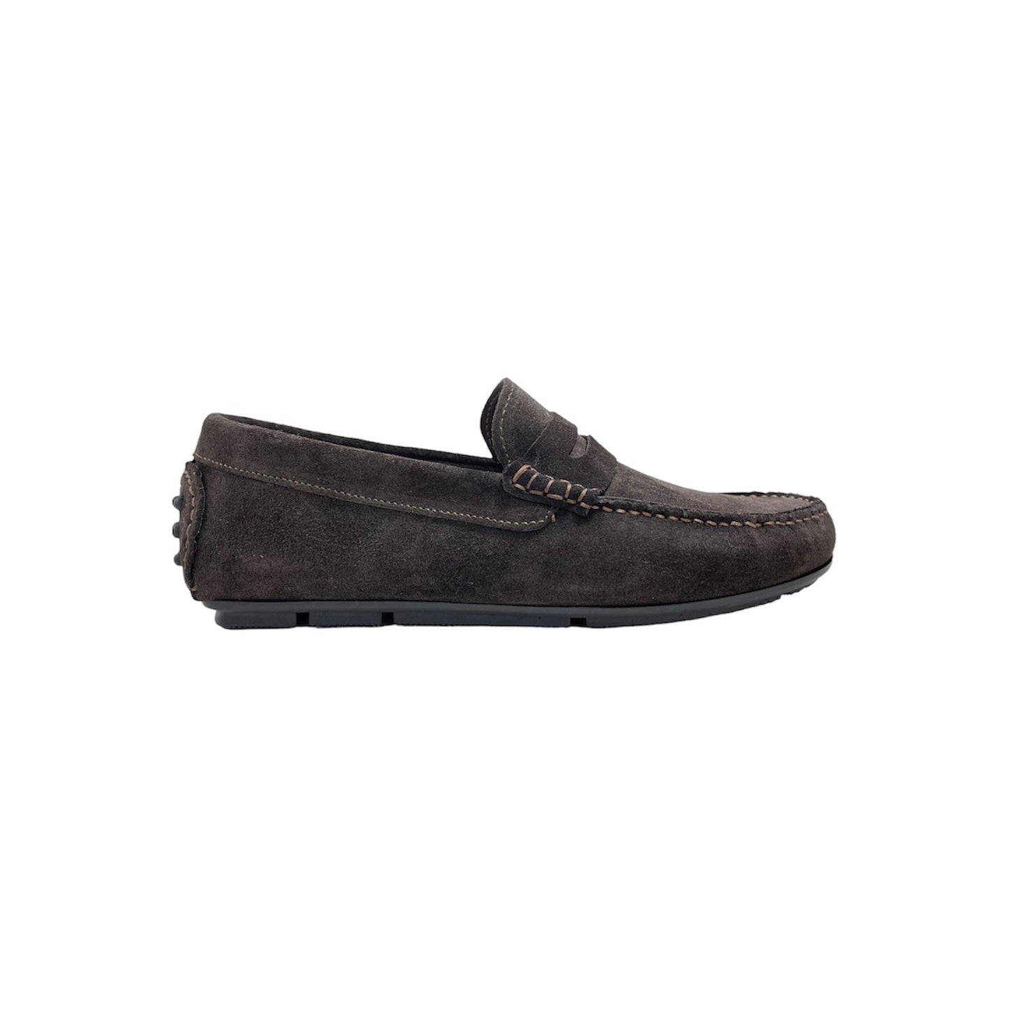 Capri moccasin in dark brown suede