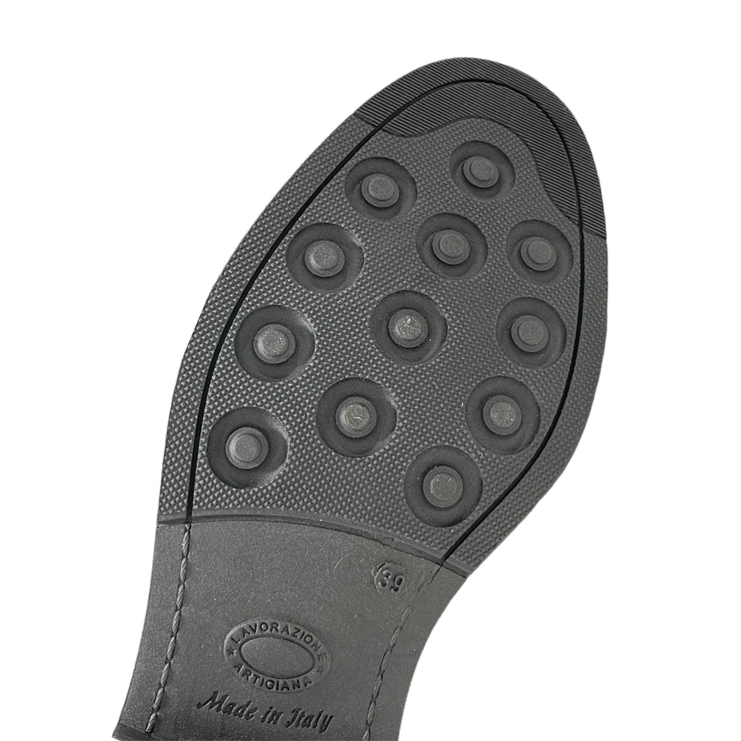 Mocassino Pelle Abrasivato Blu Fondo Gomma