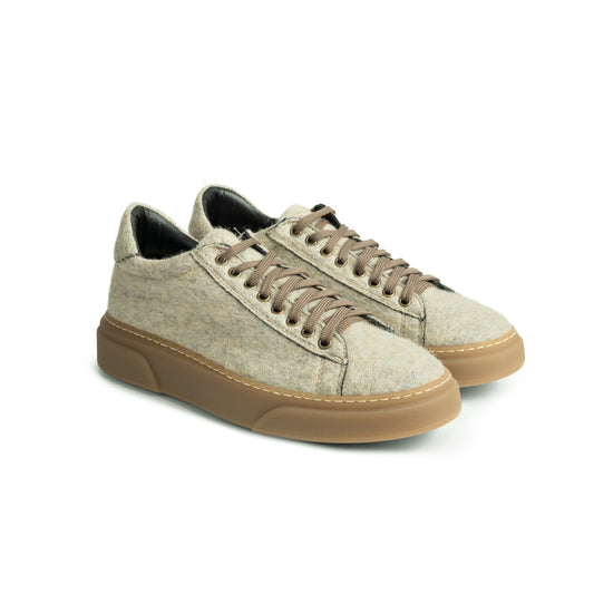 Beige Felt Sneakers