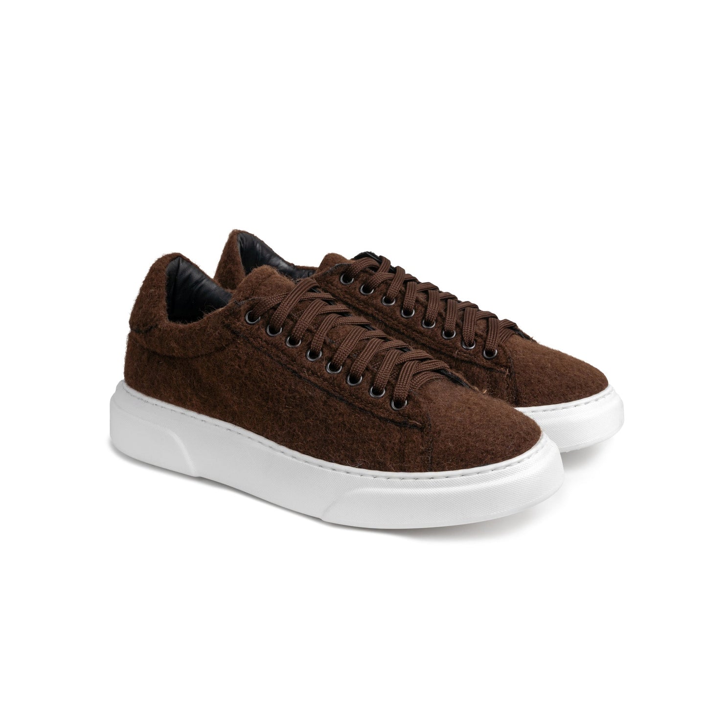 Dark Brown Felt Sneakers