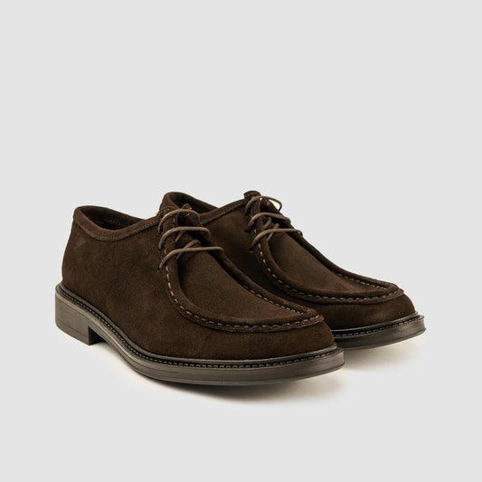 Derby Ingegnere Stringato Uomo Camoscio Testa di Moro