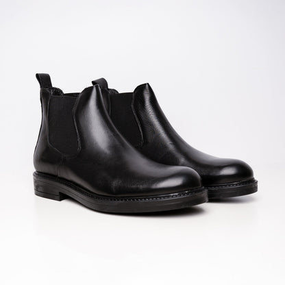 Black Leather Ankle Boot