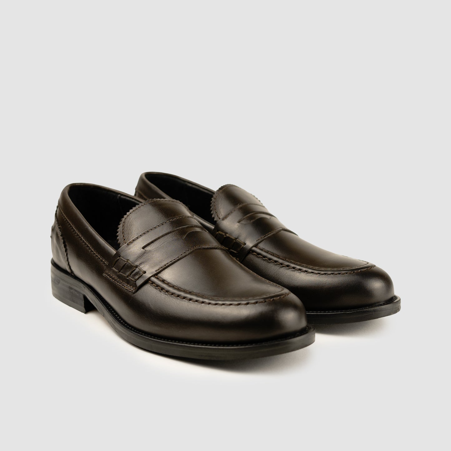 Dark Brown Calfskin Moccasin Leather Bottom