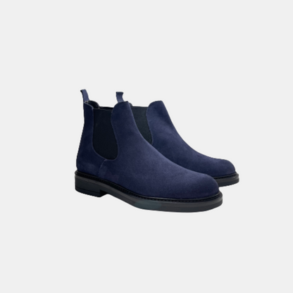 Blue Suede Men's Ankle Boot