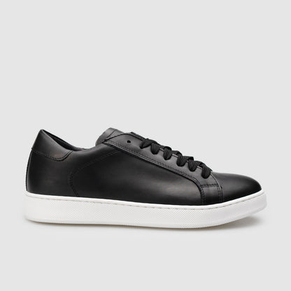 3000 Black Genuine Leather Sneakers