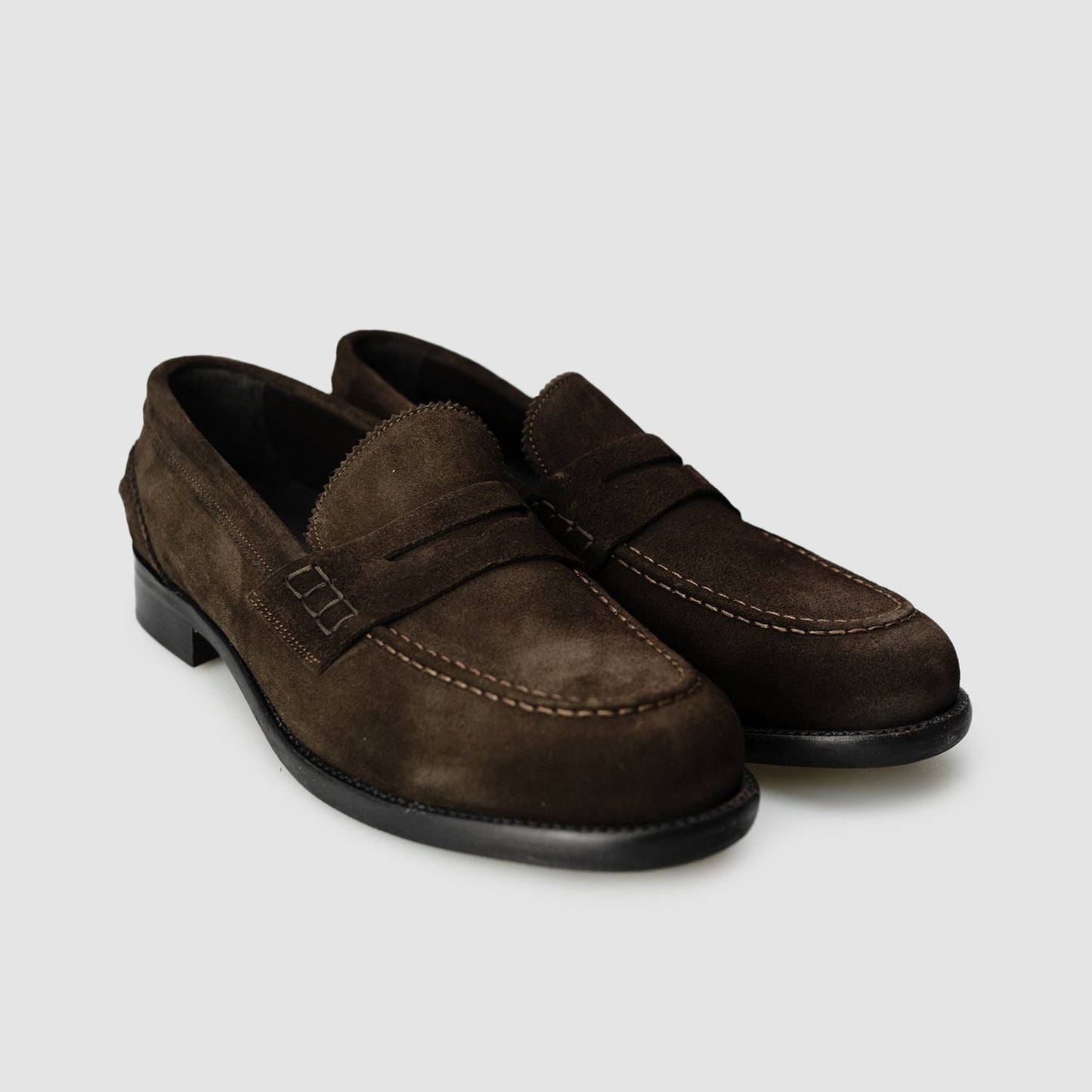 Dark Brown Suede Moccasin Leather Bottom