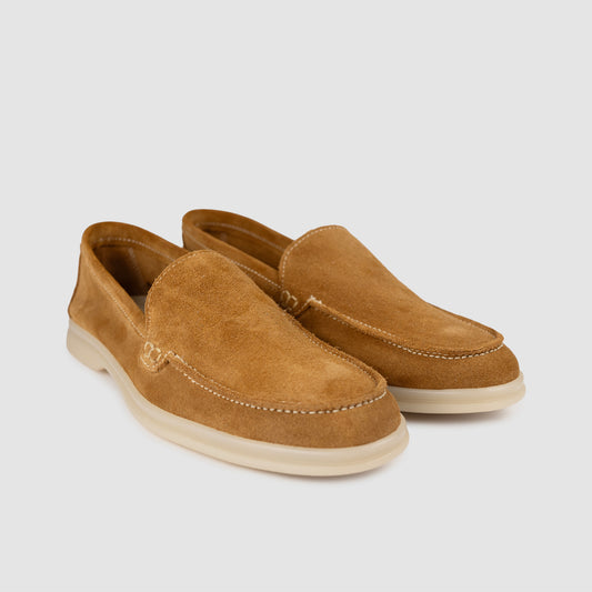 Mocassini  Slipper Uomo Camoscio Tabacco