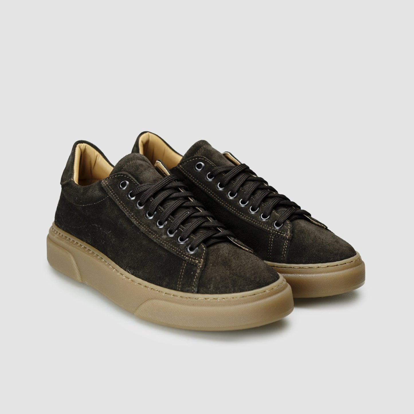 Dark brown suede sneakers