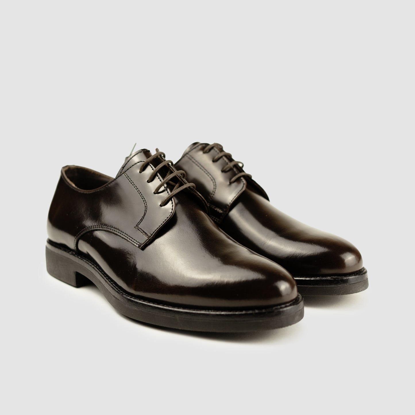 Dark Brown Leather Derby with Rubber Bottom