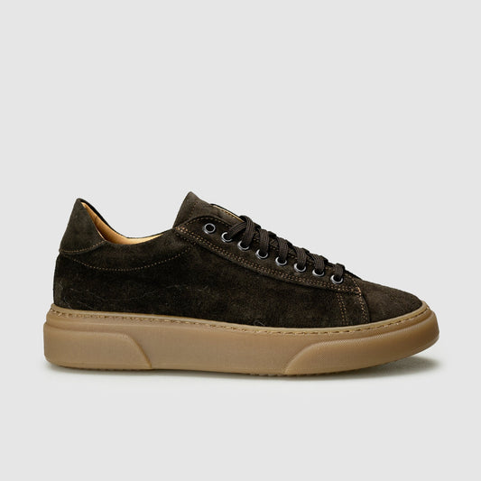 Dark brown suede sneakers