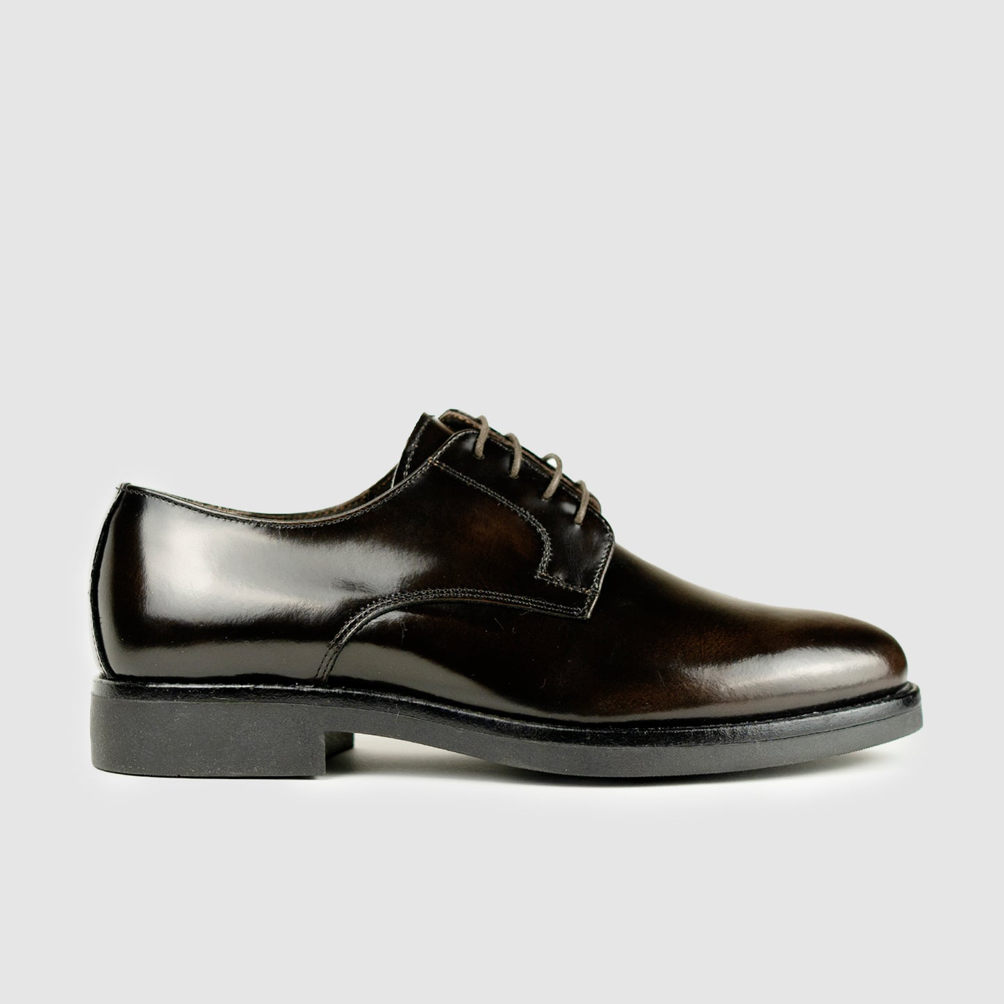 Dark Brown Leather Derby with Rubber Bottom