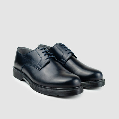 Derby 014 MRT Blue Calf Leather Rubber Bottom