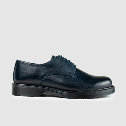 Derby 014 MRT Blue Calf Leather Rubber Bottom