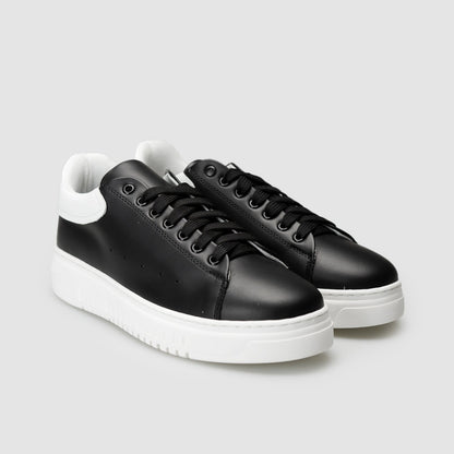 Sneakers Ibiza Pelle Nera Dettaglio Bianco