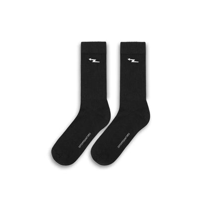 CR03 BLACK SOCKS WHITE LOGO