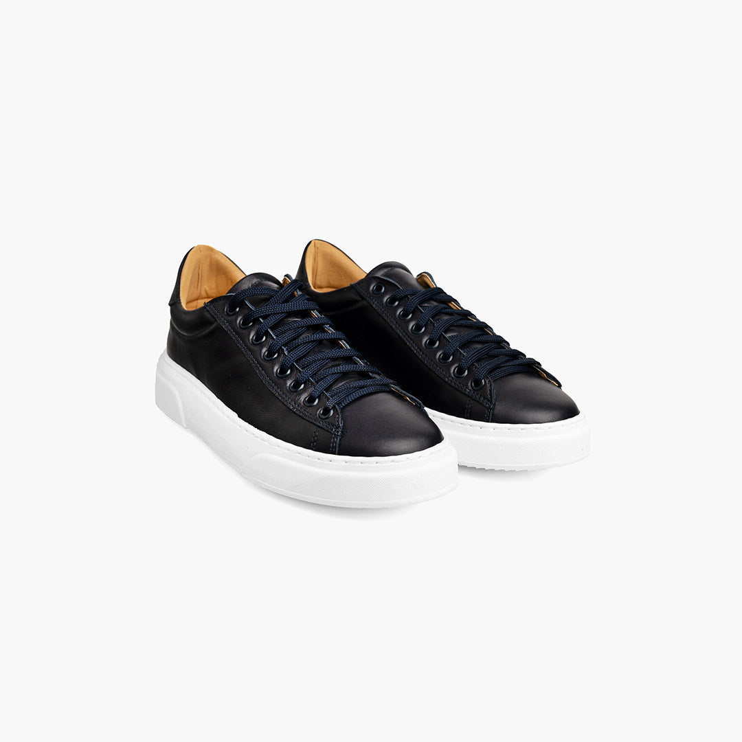 Falco Blue Leather Sneakers