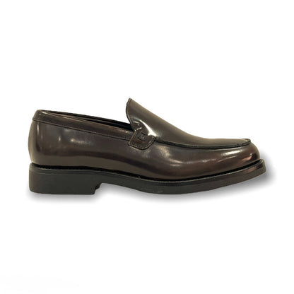 Moccasin 050 Abrasivato Dark Brown Leather Rubber Bottom