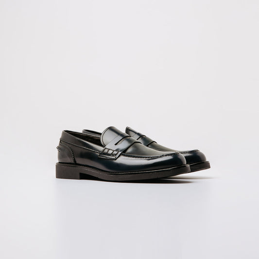 Mocassino Uomo Pelle Abrasivato Blu