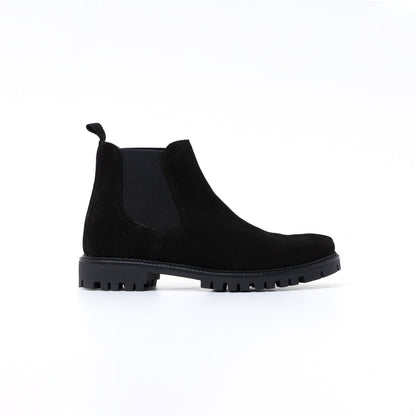 Black Suede Rock Bottom Ankle Boot