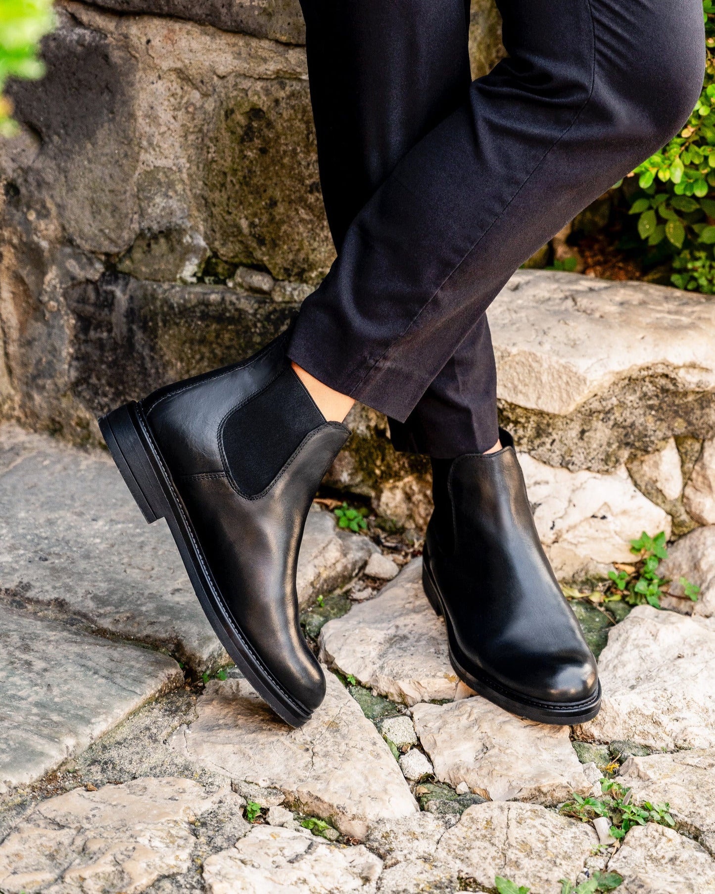 Black Leather Ankle Boot